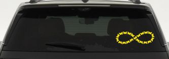 Infinity With Butterflys Car or Truck Window Vinyl Decal Sticker (Yellow)