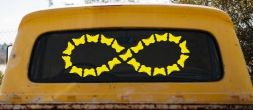 Infinity With Butterflys Car or Truck Window Decal Sticker (Yellow)