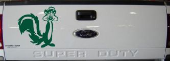 Pepe Le Pew Suprised Cartoons Car or Truck Window Decal Sticker (Dark Green)