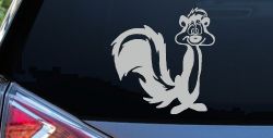 Pepe Le Pew Suprised Cartoons Car or Truck Window Decal Sticker (Light Gray)