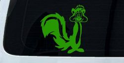 Pepe Le Pew Suprised Cartoons Car or Truck Window Decal Sticker (Lime)