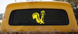 Pepe Le Pew Suprised Cartoons Car or Truck Window Decal Sticker (Yellow)