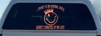 I Tryed To Be Normal Once Funny Car or Truck Window Vinyl Decal Sticker (Coral)