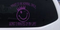 I Tryed To Be Normal Once Funny Car or Truck Window Decal Sticker (Violet)