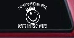 I Tryed To Be Normal Once Funny Car or Truck Window Decal Sticker