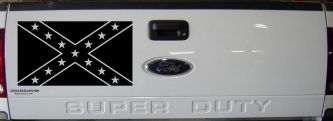 Confederate Southern Rebel Battle Flag Country Car or Truck Window Decal Sticker (Black)