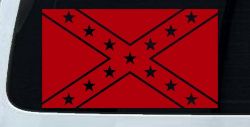 Confederate Southern Rebel Battle Flag Country Car or Truck Window Decal Sticker (Red)