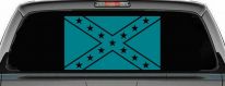 Confederate Southern Rebel Battle Flag Country Car or Truck Window Decal Sticker (Turquoise Blue)