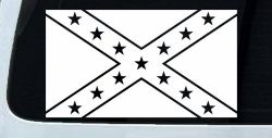 Confederate Southern Rebel Battle Flag Country Car or Truck Window Decal Sticker
