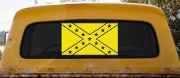 Confederate Southern Rebel Battle Flag Country Car or Truck Window Decal Sticker (Yellow)