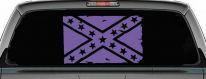 Confederate Southern Rebel Battle Flag Tattered Country Car or Truck Window Decal Sticker (Purple)