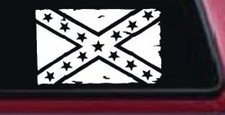 Confederate Southern Rebel Battle Flag Tattered Country Car or Truck Window Decal Sticker