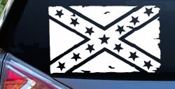 Confederate Southern Rebel Battle Flag Tattered Country Car or Truck Window Decal Sticker