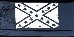 Confederate Southern Rebel Battle Flag Tattered Country Car or Truck Window Decal Sticker