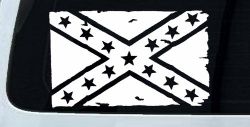 Confederate Southern Rebel Battle Flag Tattered Country Car or Truck Window Decal Sticker