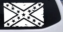 Confederate Southern Rebel Battle Flag Tattered Country Car or Truck Window Decal Sticker