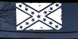 Confederate Southern Rebel Battle Flag Tattered Country Car or Truck Window Decal Sticker