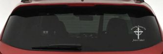 In Loving Memory Of Jesus Christ Christian Car or Truck Window Decal Sticker (Light Gray)