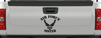 Air Force Sister Military Car or Truck Window Decal Sticker (Black)