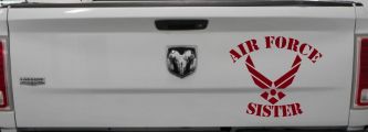 Air Force Sister Military Car or Truck Window Decal Sticker (Burgundy)