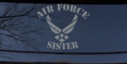 Air Force Sister Military Car or Truck Window Vinyl Decal Sticker (Telegrey)