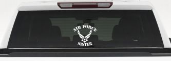 Air Force Sister Military Car or Truck Window Decal Sticker (White)