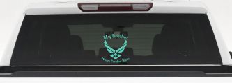 My Brother Wears Combat Boots Air Force Military Car or Truck Window Decal Sticker (Mint)