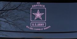My Brother Wears Combat Boots Army Military Car or Truck Window Vinyl Decal Sticker (Lilac)