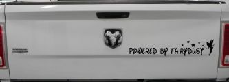 Powered By Fairydust Tinker Bell Tinkerbell Car or Truck Window Vinyl Decal Sticker (Black)