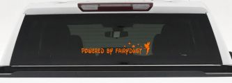 Powered By Fairydust Tinker Bell Tinkerbell Car or Truck Window Decal Sticker (Orange)