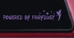 Powered By Fairydust Tinker Bell Tinkerbell Car or Truck Window Decal Sticker (Purple)