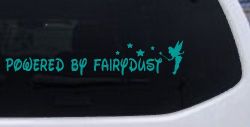 Powered By Fairydust Tinker Bell Tinkerbell Car or Truck Window Vinyl Decal Sticker (Turquoise)