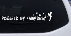 Powered By Fairydust Tinker Bell Tinkerbell Car or Truck Window Decal Sticker