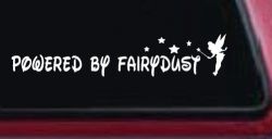 Powered By Fairydust Tinker Bell Tinkerbell Car or Truck Window Decal Sticker