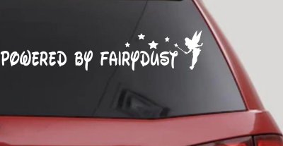 Powered By Fairydust Tinker Bell Tinkerbell Car or Truck Window Vinyl Decal Sticker