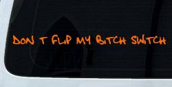 Dont Flip My Bitch Switch Car or Truck Window Decal Sticker (Orange)