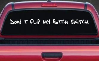 Dont Flip My Bitch Switch Car or Truck Window Decal Sticker