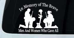 In Memory Of The Brave Men And Women Who Gave All Military Car or Truck Window Decal Sticker