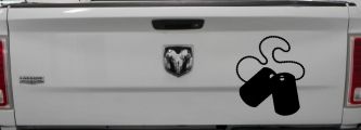 Dog Tags Military Car or Truck Window Decal Sticker (Black)