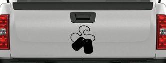 Dog Tags Military Car or Truck Window Decal Sticker (Black)