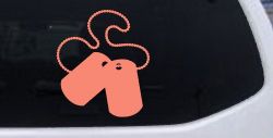 Dog Tags Military Car or Truck Window Vinyl Decal Sticker (Coral)