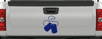 Dog Tags Military Car or Truck Window Decal Sticker (Navy)