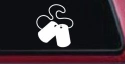 Dog Tags Military Car or Truck Window Decal Sticker