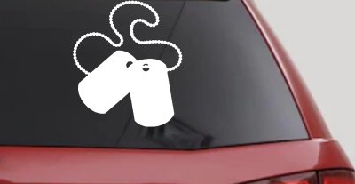 Dog Tags Military Car or Truck Window Vinyl Decal Sticker