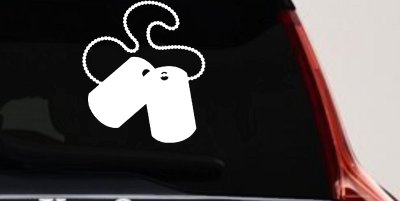 Dog Tags Military Car or Truck Window Vinyl Decal Sticker