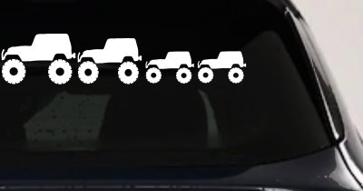 Jeep Stick Family With Two Kids Off Road Car or Truck Window Vinyl Decal Sticker
