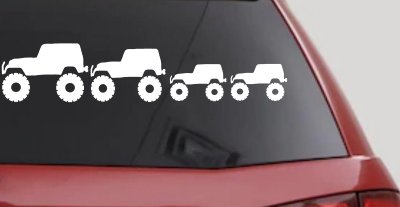 Jeep Stick Family With Two Kids Off Road Car or Truck Window Vinyl Decal Sticker