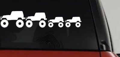 Jeep Stick Family With Two Kids Off Road Car or Truck Window Vinyl Decal Sticker