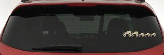 Jeep Stick Family With Three Kids Off Road Car or Truck Window Decal Sticker (Desert Sand)