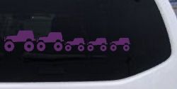 Jeep Stick Family With Three Kids Off Road Car or Truck Window Vinyl Decal Sticker (Violet)